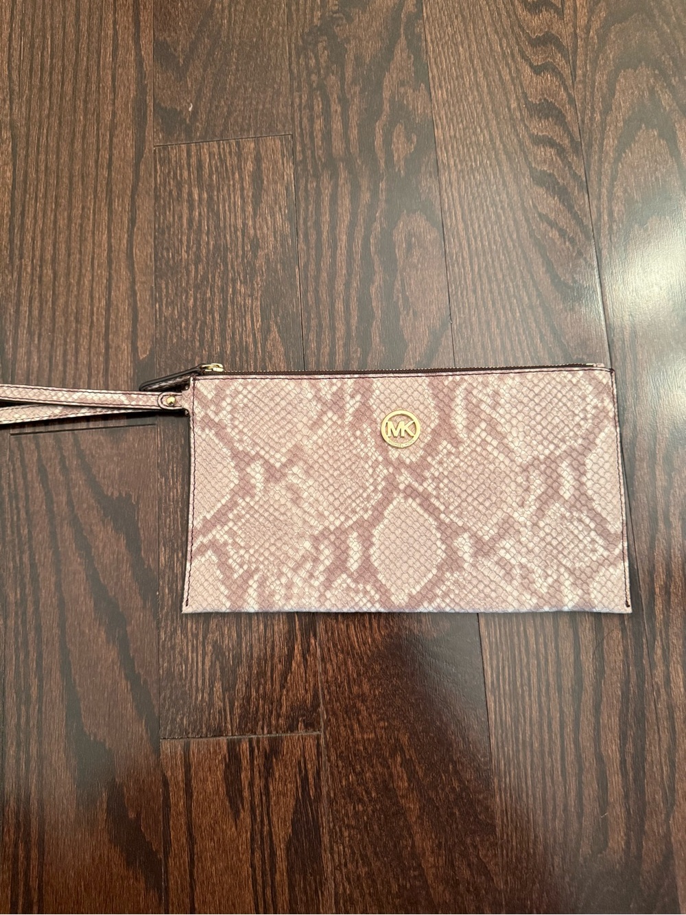 Michael Kors Blush Pink Snakeskin-Embossed Wristlet